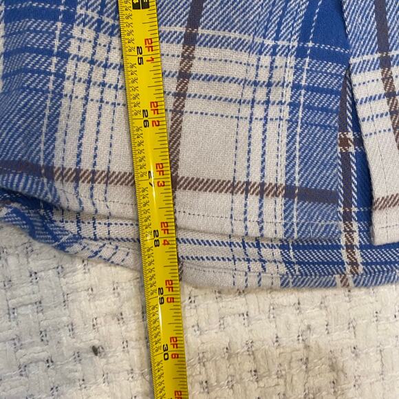 Howitzer Blue Plaid Button-Down Flannel Long Sleeve Shirt Size 100% Cotton Small - Picture 9 of 10